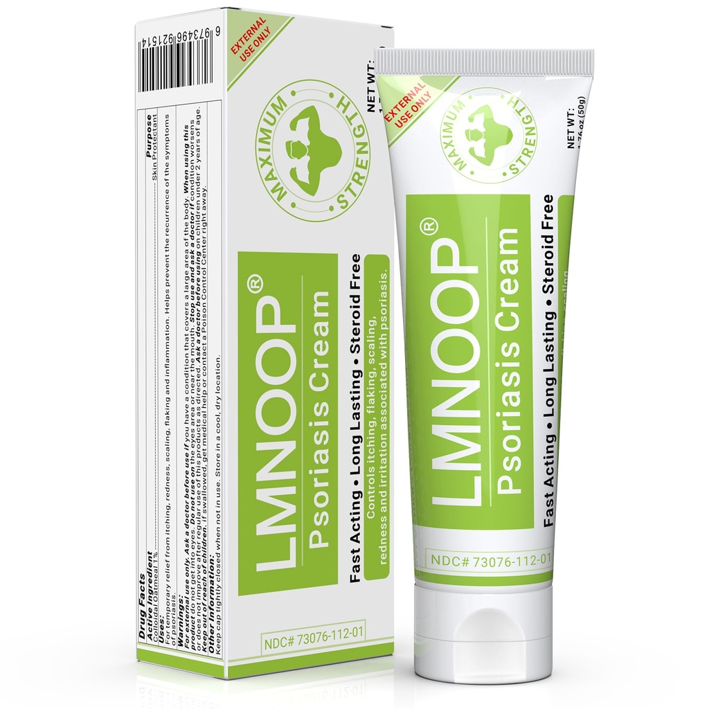 קרם Psoriasis, טיפול כוח מקסימלי Moisturizing קרם עבור פסוריאזיס, Dermatitis, רש, Anti-Itch, Redness, Flaking, Scaling, Fast Acting הקלה עבור Irritated, יבש עור