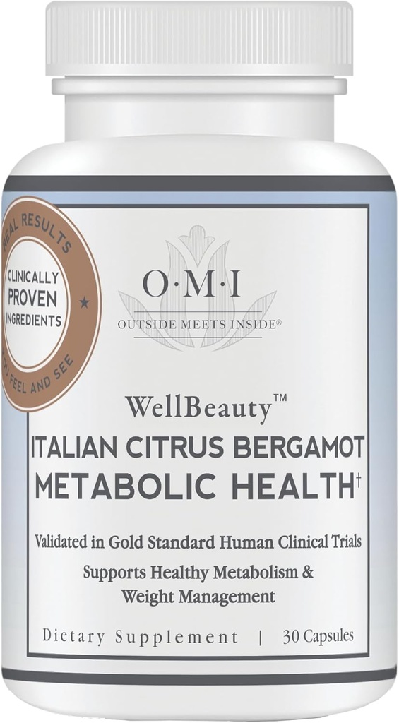 WellBEAUTY Italian Citrus Bergamot Metabolic Health, פרס Cardiologist פותח לתמוך רמות צ'ולסטרול & Triglyceride כבר בטווח הרגיל, 7 Key Polyphenols, 30 יום אספקה