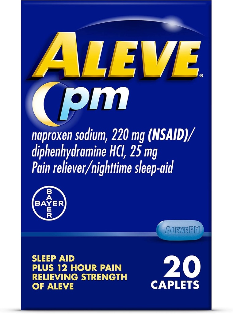 Aleve Pain Relief and Nighttime Sleep Aid Naproxen Sodium Caplets