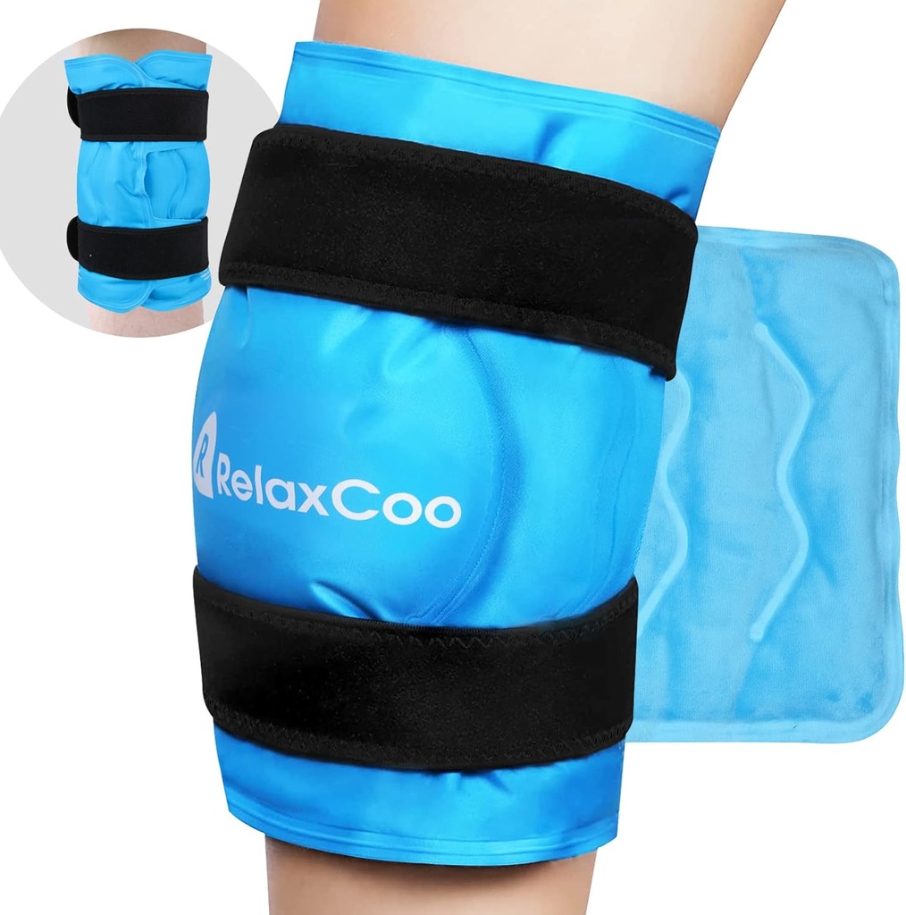 XXL Knee Ice Pack Wrap, Reusable Cold Pack for Hurt Knee Pain and Swelling Relief