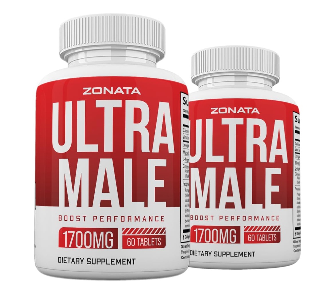 (2 Pack) Ultra Male Pills, Power Ultra Male תוספת מתקדמת פורמולה, 120 הרוזן