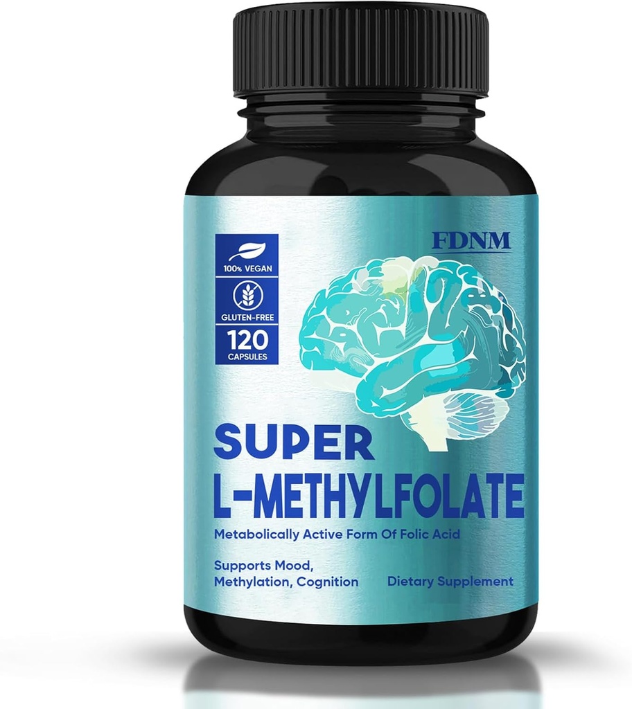 L Methylfolate 15 מ"ג, כוח מקצועי Methylfolate תוספת תמיכה Mood, Nerve, Methylation, אופטימיזציה L-Methylfolate קפסולות, non-GMO, Gluten-Free, 5-MTHF, 120 קפסולות