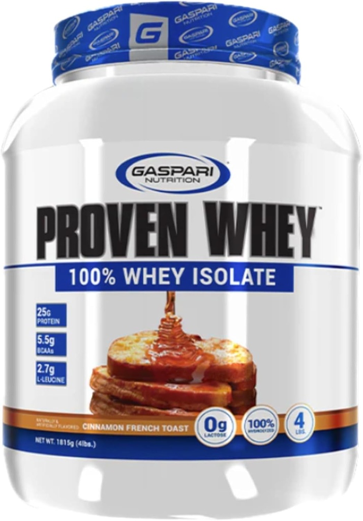 תזונה Gaspari פרובנס Whey, 100% hydrolyzed Whey Isolate, חלבונים גבוהים, Lactose חינם, Low Carbohydrate ונמוך (4 lb, Cinnamon צרפתית טוסט)