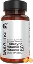 Gut & Heart Health + Immune Support | 2 חודשים אספקת 60 קפסולות גל רך | Butyrate 350mg & ויטמין D3 2000IUs & ויטמין K2 120mg