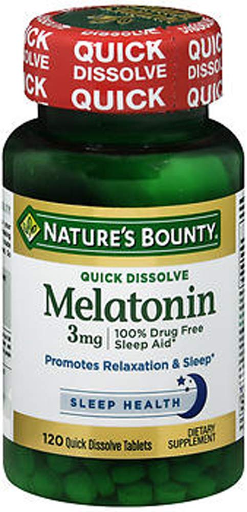 מותג Nature's Brand Bounty Melatonin Quick Dissolve Tablets, 120 ct