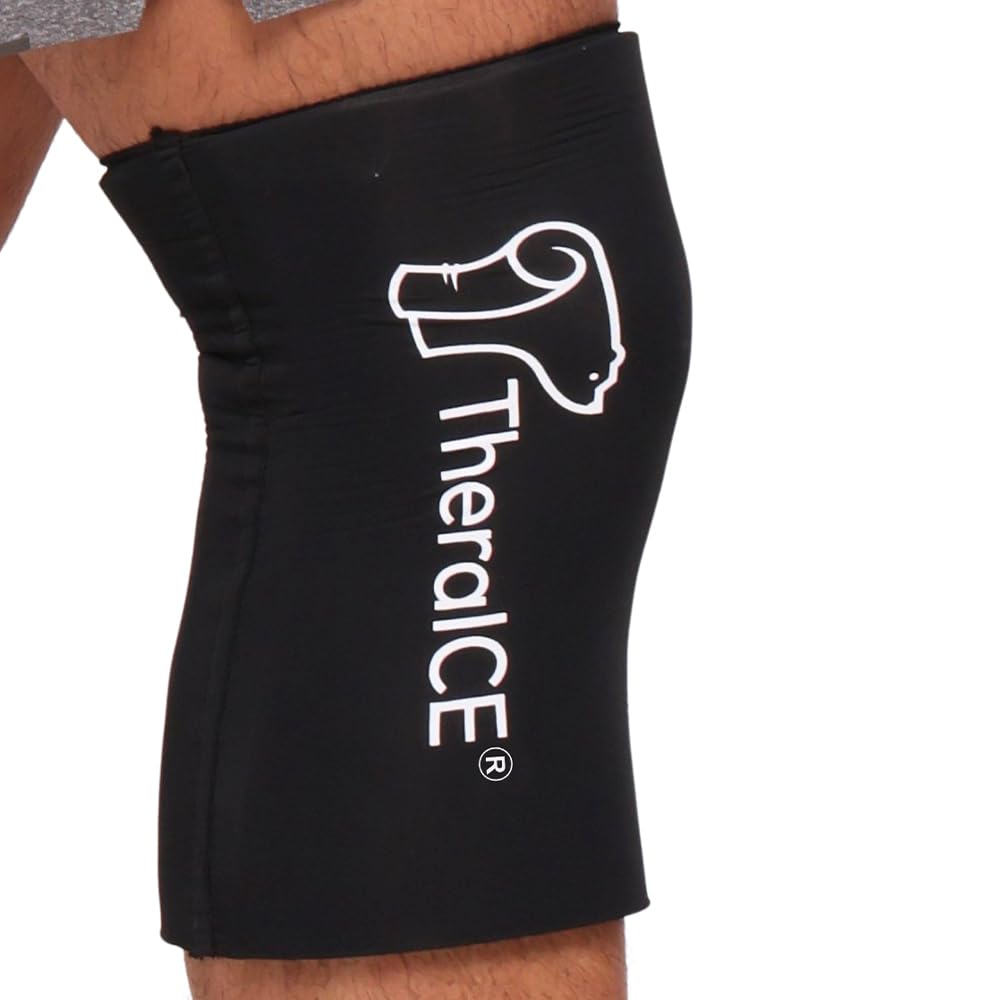 TheraICE Knee Ice Pack Wrap Compression תא המטען של Injuries, Reusable Gel Cold Packs Brace גם עבור Elbow, Ankle & Calf - גמיש Wrap Recovery for Meniscus, ACL, MCL כאב הקלה כאב הקלה