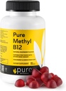 Methyl B12 ויטמין חניכיים - ויטמין טבעוני B12 Methylcobalaminmies עבור מבוגרים וילדים - Chewable B-12 חניכיים עבור אנרגיה ותפקוד עצבי - Gluten-Free, Milk-Free, כשרים 60 מסטיק 1500 mcggggg
