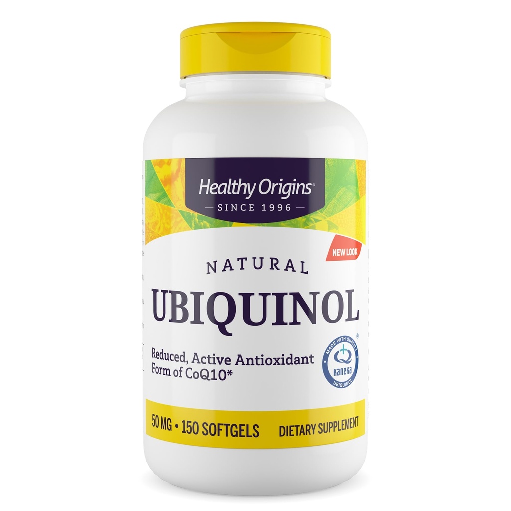 מקורות בריאים Ubiquinol (צורה קולקטיבית של CoQ10), 50 מ"ג - תוספי Ubiquinol עבור בריאות הלב ואנטיoxidant תמיכה - Gluten-Free & non-GMO - 150 Softgels