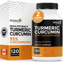 Renew Actives Turmeric Curcumin עם Black Pepper - 600MG Turmeric Root, 100MG Curcuminoids ל 2 קפסולות - תמיכה עיכול, בריאות Liver, עזרה משותפת וניידות - מיוצר בקנדה - 120 קפסולות