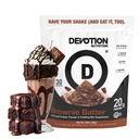 אבקת חלבון Devotion אבקת חלבונים Brownie Batter - 20g Whey Isolate & Casein חלבון בלגן - לא תוספת סוכר, פחמימות נמוכות, Gluten-Free, Keto-Friendly, 1g MCT, כשר - 2lb Pouch