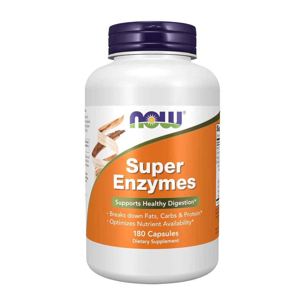 תוספי מזון עכשיו, Super Enzymes, פורמולה עם Bromelain, Ox Bile, Pancreatin ו Papain, 180 קפסולות