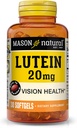 MASON NATURAL Lutein 20 מ"ג עם ויטמין E - חזון בריא ותפקוד עיניים, תומך בריאות העין, 30 Softgels