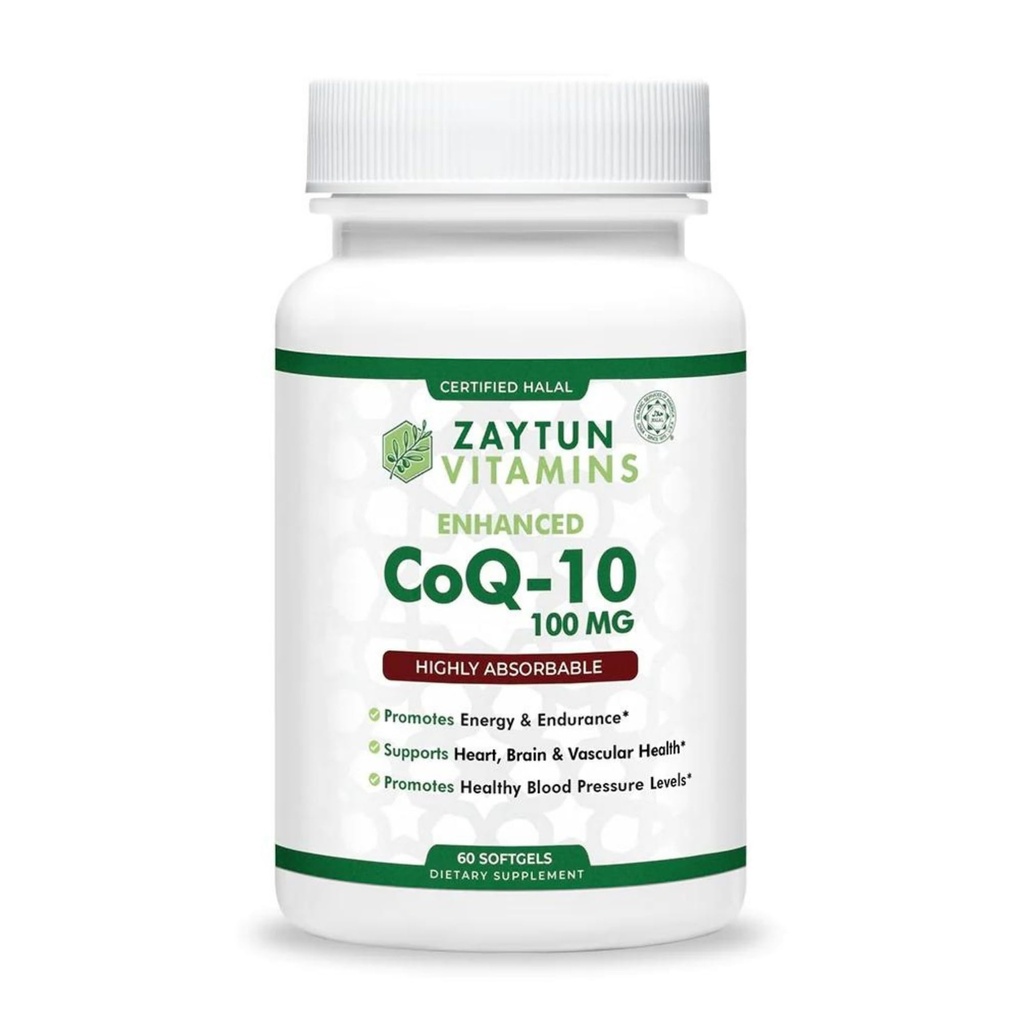 Zaytun Halal CoQ10 High Absorbable, One Per Day, תומך תמיכה בריאות הלב ייצור אנרגיה, 60 מיני Softgels, המיוצר בארה"ב - האליטמינים האללים