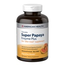 American Health Super Papaya Enzyme Plus - 360 טבליות Chewable - תוספת לאחר-מיאל - Non-GMO - 120 משרתות