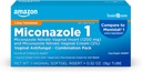 טיפול בסיסי Miconazole Nitrate Vaginal הכנס 1200 מ"ג ו Miconazole Nitrate Cream 2 שילוב Vaginal Yeast זיהומים, לבן, 0.32 Ounce (Pack of ), הרוזן 1