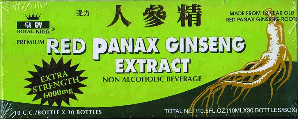 רויאל המלך Red Panax גינזנג לחלץ 6000 מ"ג 10c.c. /bottle X 30 (Pack of 4)