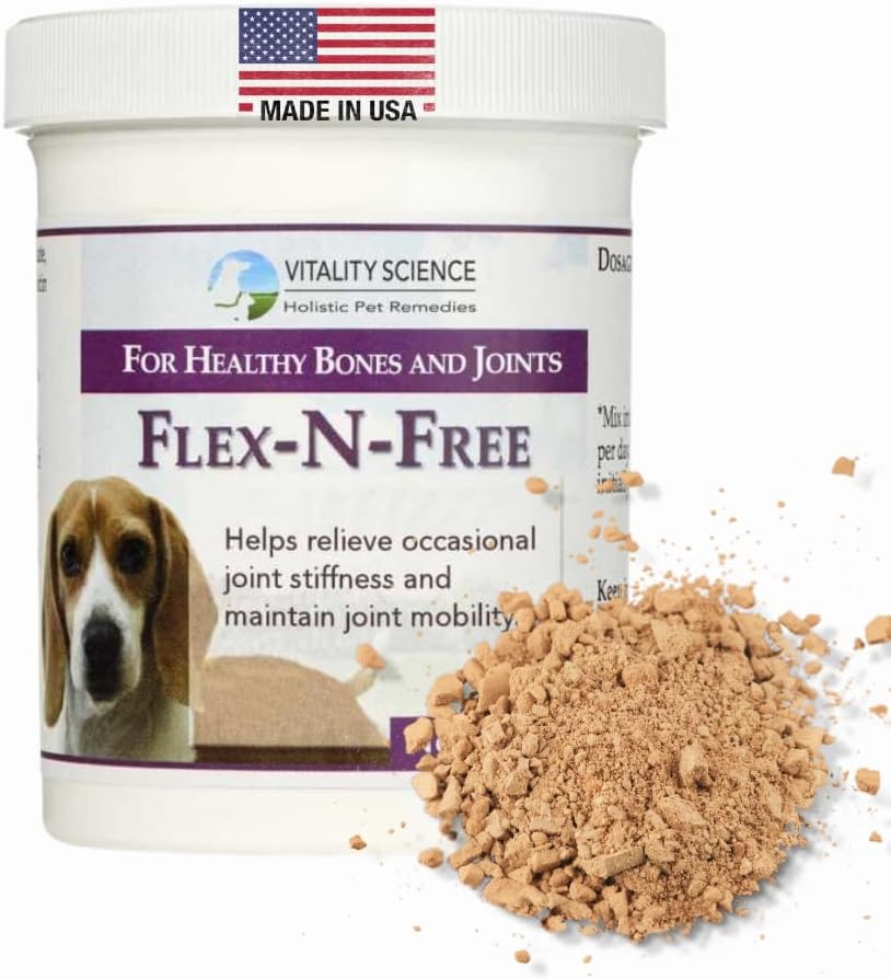 Vitality Science Flex N Free for Dogs | מקדם עצמות בריאות ופרקים | Relieves Stiffness | Relieves Stiffness | Relieves Stiffness