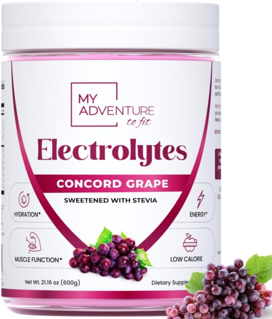 Zero Sugar - Concord Grape Electrolytes אבקת - מרעננת hydrotion Mix - Caffeine Free Energy with All Natural Ingredients - טבעוני, Keto & Paleo - סוכר חינם אלקטרוליטים שותים Mix - 120 משרתות