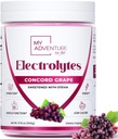 Zero Sugar - Concord Grape Electrolytes אבקת - מרעננת hydrotion Mix - Caffeine Free Energy with All Natural Ingredients - טבעוני, Keto & Paleo - סוכר חינם אלקטרוליטים שותים Mix - 120 משרתות