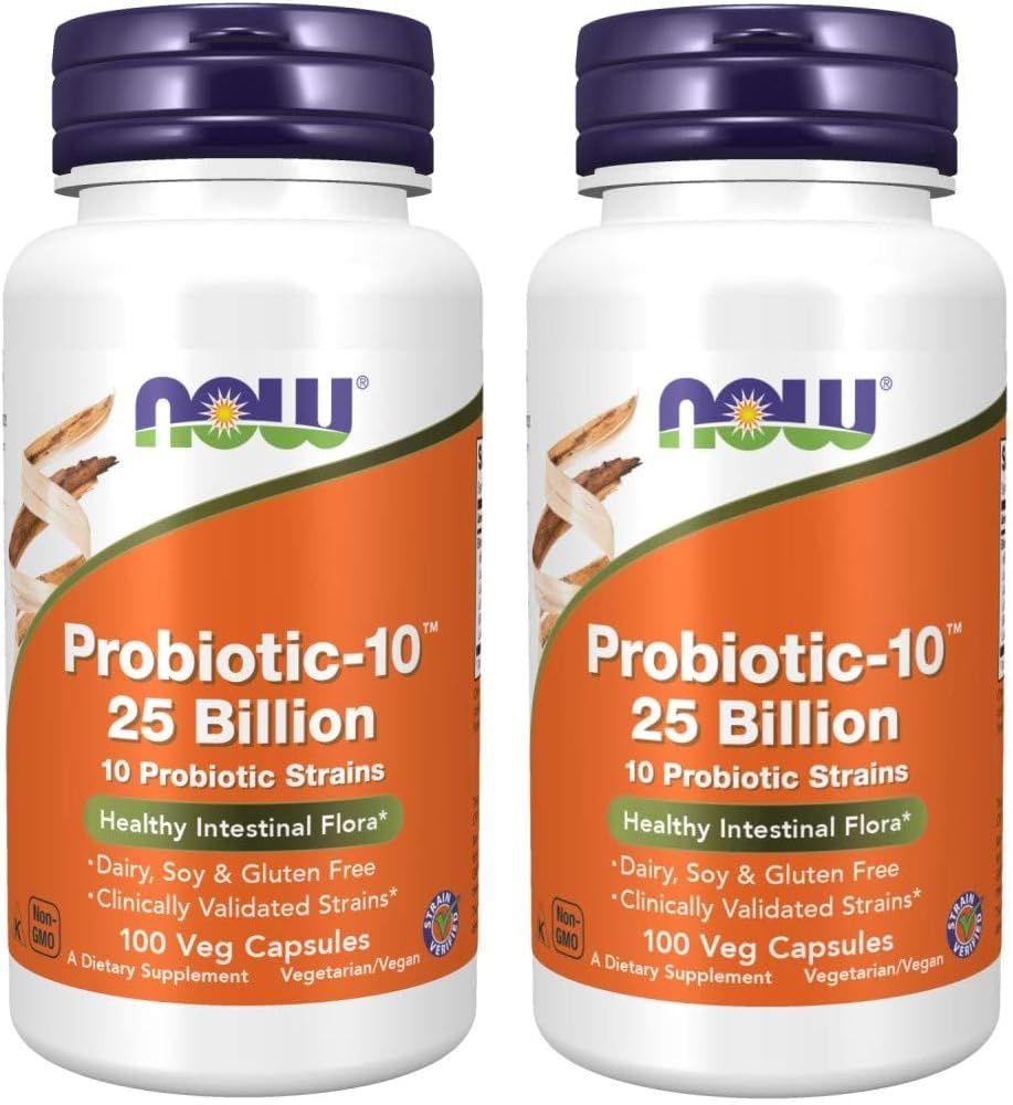 Now Foods Probiotic 10 25 מיליארד, 100 Count (Pack of 2)