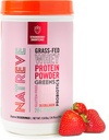 אבקת חלבון נטורווה - 28g Grass-Fed Whey חלבון עם Amino Acids, Probiotics & Collagen - Gluten Free Strawberry Shortcake, 18 משרתים