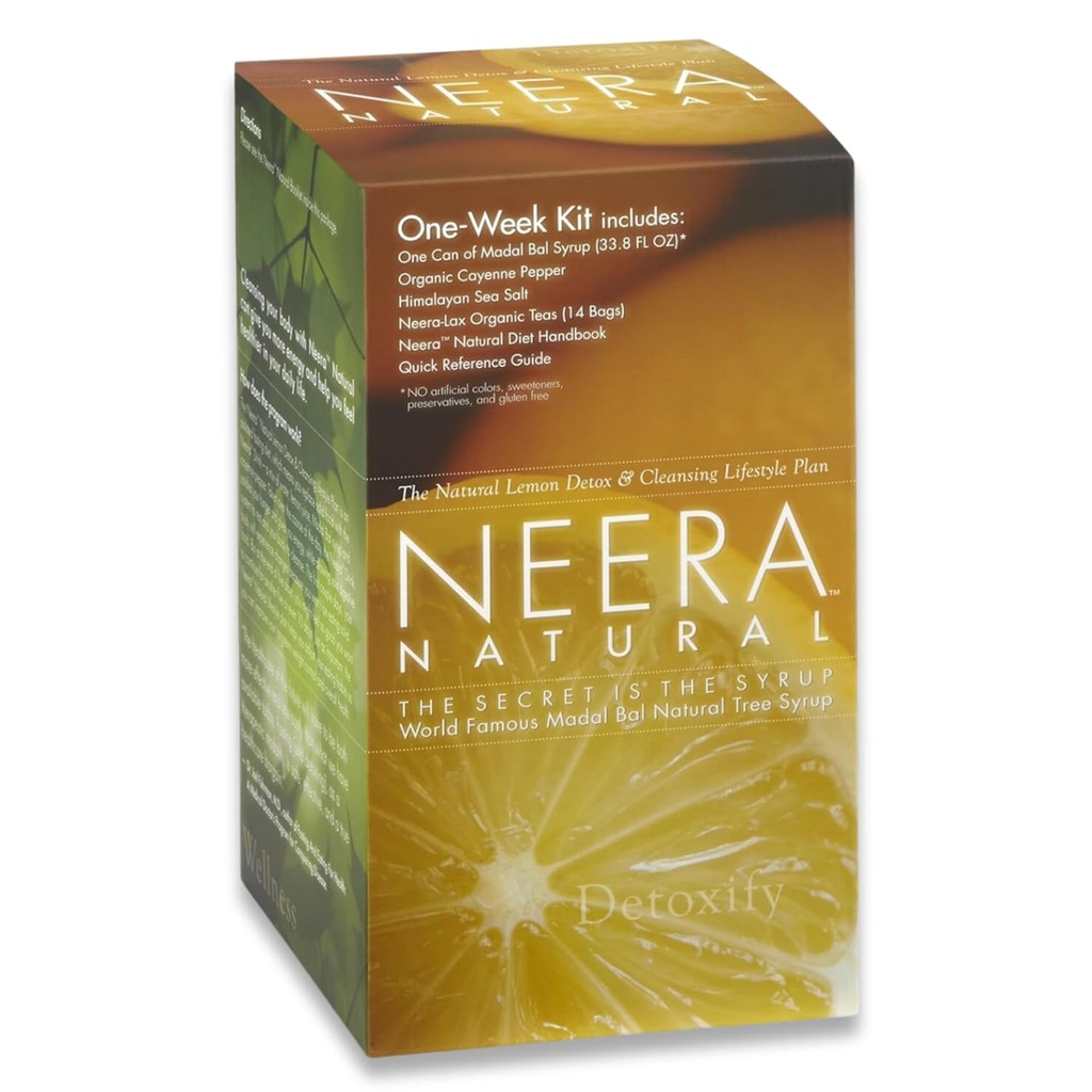 Neera Natural One Week Pack Master Cleanse Diet - Metabolism Booster Lemonade Detox קול ניקויser & Detox Gut ניקויse, Master Cleanse Lemon Cayenne Maple Detox, 7 ימים ניקוי Kitse Kit