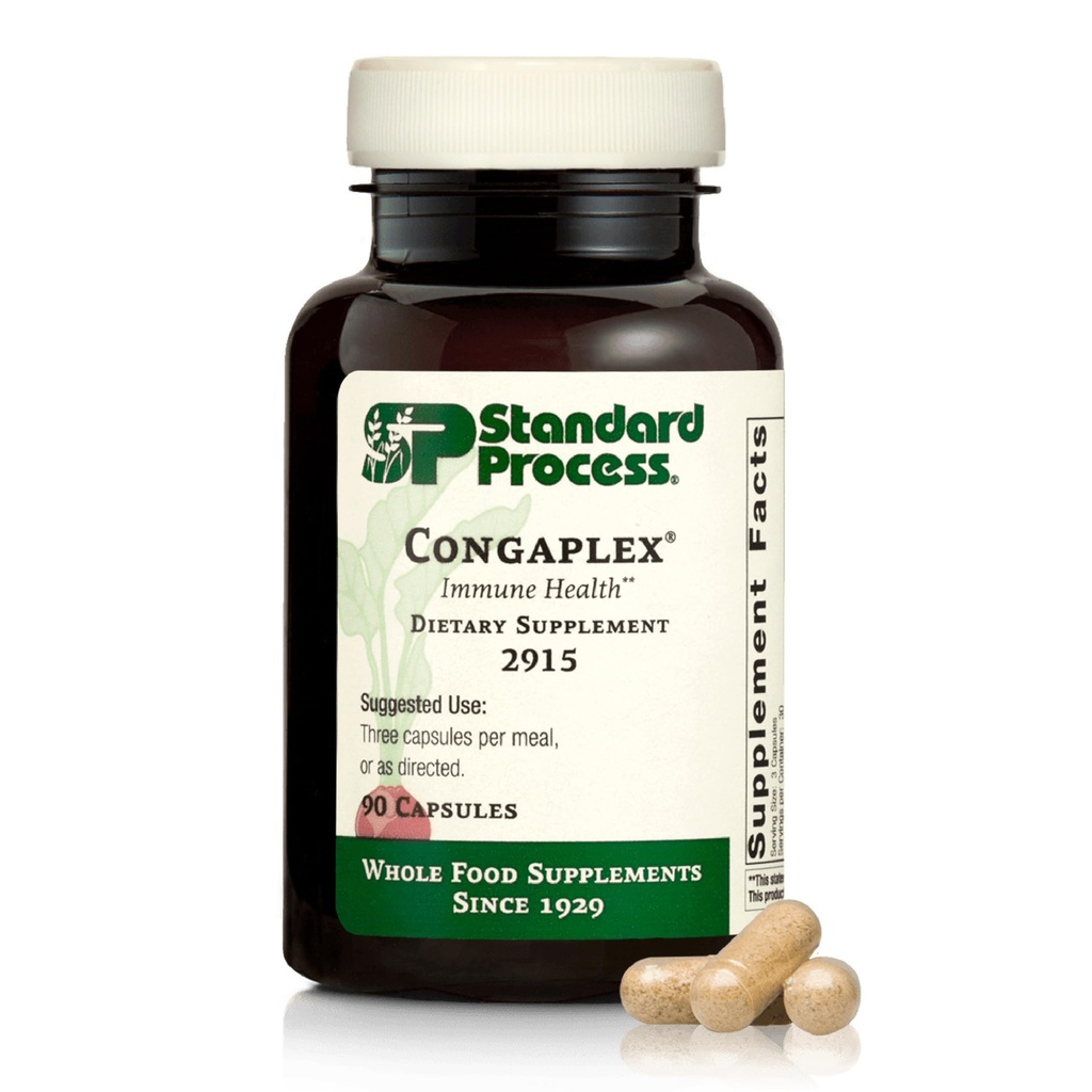 תהליך סטנדרטי Inc. Congaplex, Thymus Gland תמיכה תוסף, תמיכה בבריאות החיסון עם Calcium Lactate, Magnesium, ויטמין C & ויטמין A, מערכת החיסון עזרה עם אבקת Mushroom - 90 קפסולות