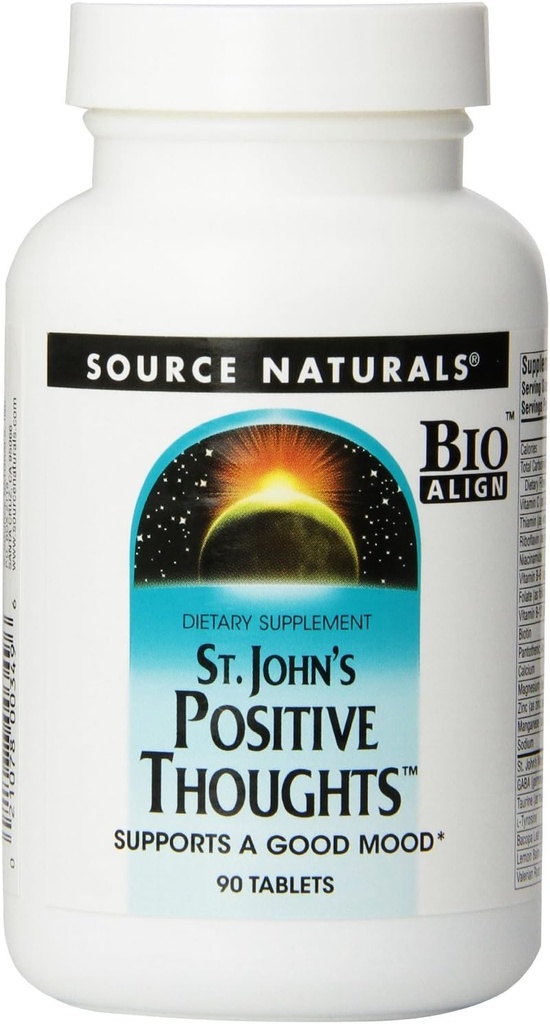 מקור: Naturals St. John's Positive Thoughts Herbal Supplement - 90 Tablet
