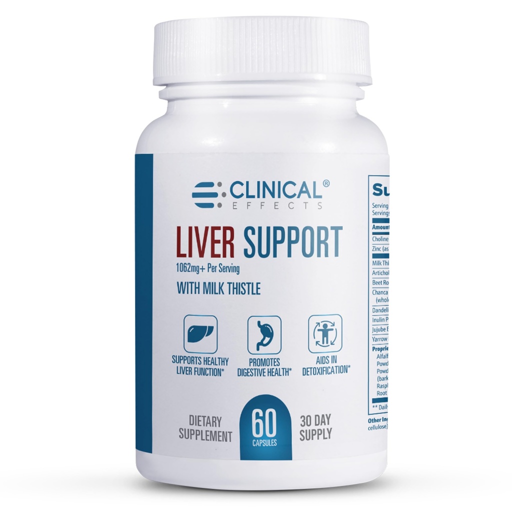השפעות קליניות: תמיכה Liver - Natural Milk Thistle ו- Zinc תוסף - 60 Veggie קפסולות - מסייעות Detox וניקוי The Liver - תמיכה בפונקציות Liver Digest ובבריאות - המיוצר בארה"ב