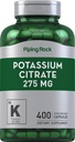 Piping Rock Potassium Citrate תוסף | 275 מ"ג | 400 קפסולות | Non-GMO, Gluten Free