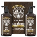 המהפכה הוויקינגית Beard Wash and Beard Conditioner for Men with Argan Oil ו- Jo Joba Oil - Beard Softener and Powerener Beard Care Beard Shampoo and Conditioner with Beard Oil (17oz, Sweet טבק)