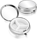 Sibba 3 השוואתי מקרה גלולת התרופות Portable Pill, Travel Multi-Functional Moisture Proof Box for Purse & Pocket, Metal Medicine Pill Productionser Box for ויטמינים, שמן דגים ותוספים