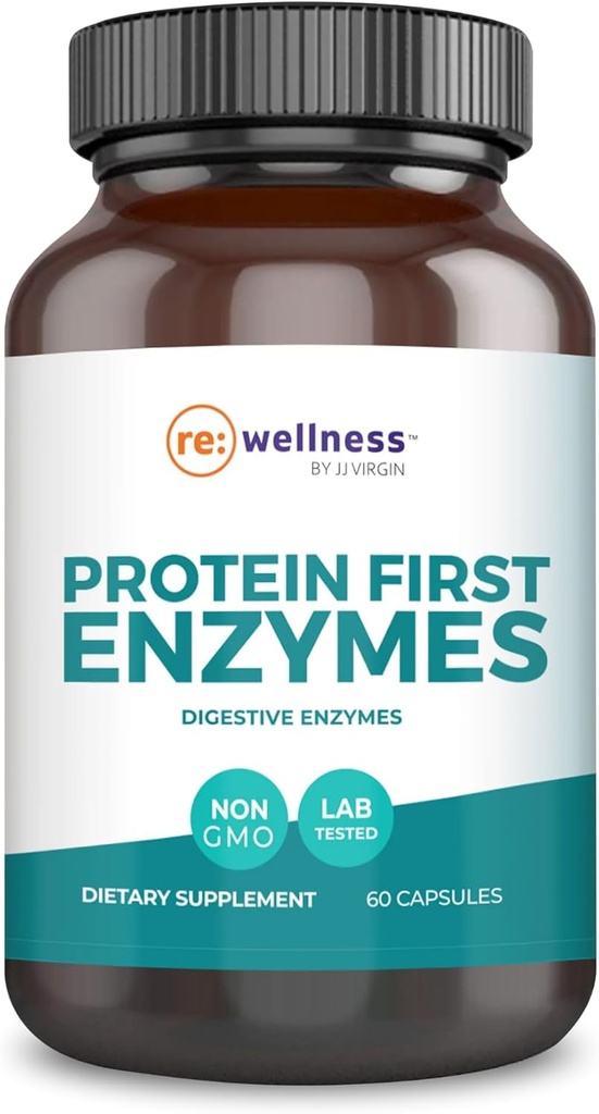 Reignite Wellness על ידי JJ הבתולה | חלבון ראשון Enzymes | Betaine HCI עם פפsin & Enzyme תוסף | תמיכה ב- Gut Health, Digest, Occasional Bloating & Gas | 60 קפסולות