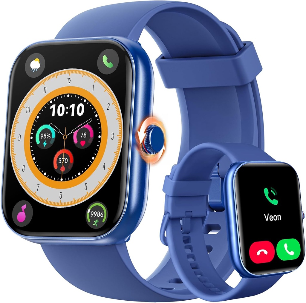 ENOMIR Smart Watch for Women Men (Answer/Make Calls) תואם ל-iPhone/אנדרואיד/Samsung, Alexa Built-in, [1.91" HD Screen] Waterified Fitness Watch with Heart Rate/Sleep/SpO2 Monitor(כחול)