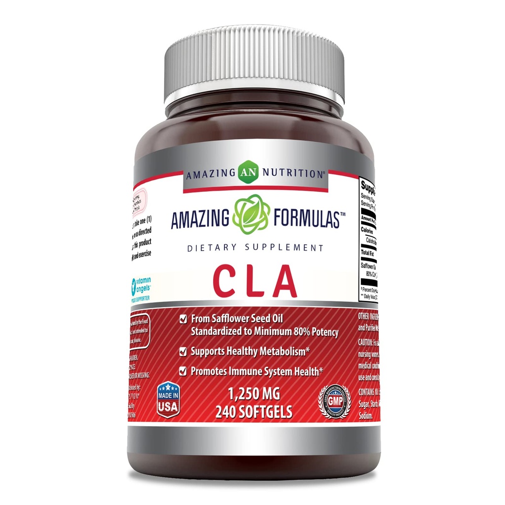 פורמולה מדהימה CLA | Conjugated Linoleic Acid תוסף | 1250 Mg | Softgels | Non-GMO | Gluten-Free | Made in USA (240 Count)