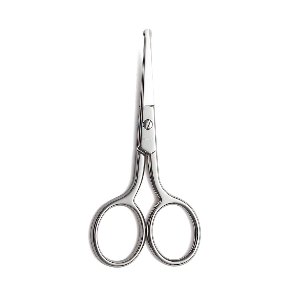 LINGO Premium Manicure Rounded טיפ Scisors Multi-purpose Stainless Steel Cuticle Pedicure Beauty Grooming Kit for Nail, Eyebrow, Eyelash, מייבש עור יבש, Nose Hair 3.5 אינץ'