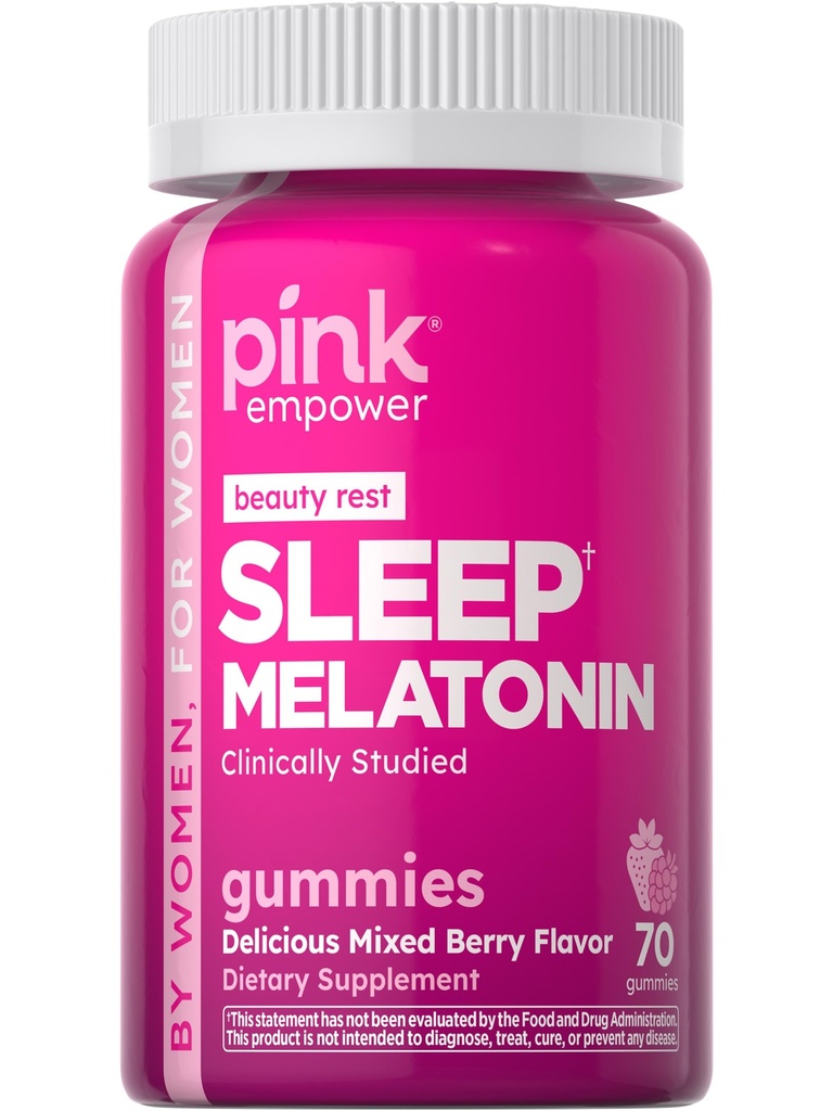 PINK Melatonin Gummies 10mg | Max Potency | מעורב ברי פלאמור | טבעוני, Non-GMO & Gluten Free Supplement