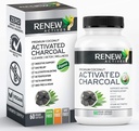 Renew Actives מופעל תוספת Charcoal 1100MG לכל 2 קפסולות - תמיכה תזונתית ושיניים Whitening Formula, No Artificial Ingredients - Made in Canada - 60 קפסולות