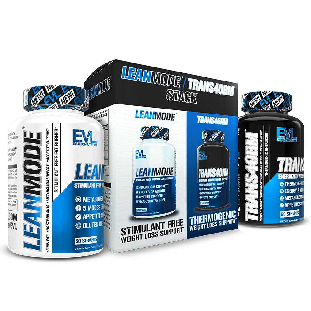 EVL ירידה במשקל התמיכה Stack - Trans4orm thermogenic Fat Burner & Metabolism Support Pills with Green Coffee Bean Extract and Forskolin Plus LeanMode non-Stimulantantant