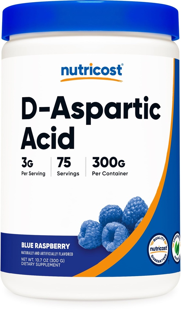 מזון מזינים D-Aspartic Acid (DAA) אבקת 300G (כחול פטל) - אבקת D-Aspartic Acid