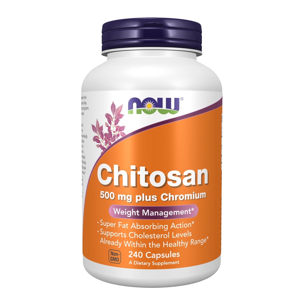 עכשיו תוספי מזון, Chitosan 500 מ"ג בתוספת Chromium, ניהול משקל *, 240 קפסולות Veg