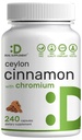 Ceylon Cinnamon with Chromium 1000mcg, 240 קפסולות | Active Inner Bark Extract, True סרי לנקה Source