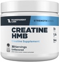 Transud Labs Creatine HMB - אבקת Creatine Monohydrate עם HMB לצמיחת שרירים, כוח מוגבר, אנרגיה מוגברת, שיפור ביצועים אתלטיים - 30 משרתים, Unflavored