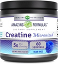 פורמולה מדהימה Micronized Creatine Monohydrate אבקת תוסף | 5000 מ"ג Per Serve | אידיאלי Pre & Post Workout תוסף | Made in USA (12.6 Oz | Blue Rasbperry, Blue Raspberry)
