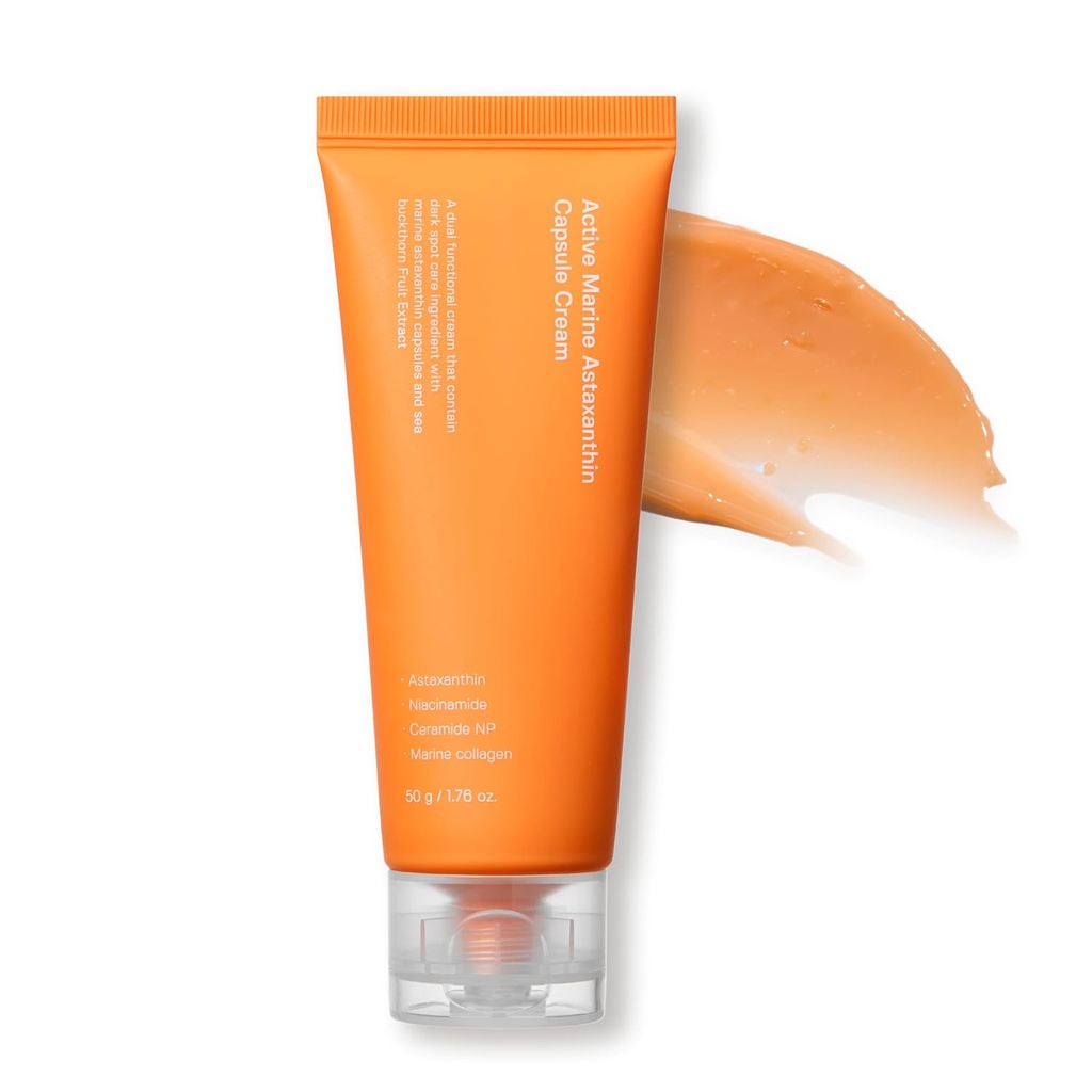 SunGBOON EDITOR Active Marine Astaxanthin קפסולת 50 מ"ל | קרם פנים עבור Brightdown | Deep hydrotion, Soothing, Moisturizer