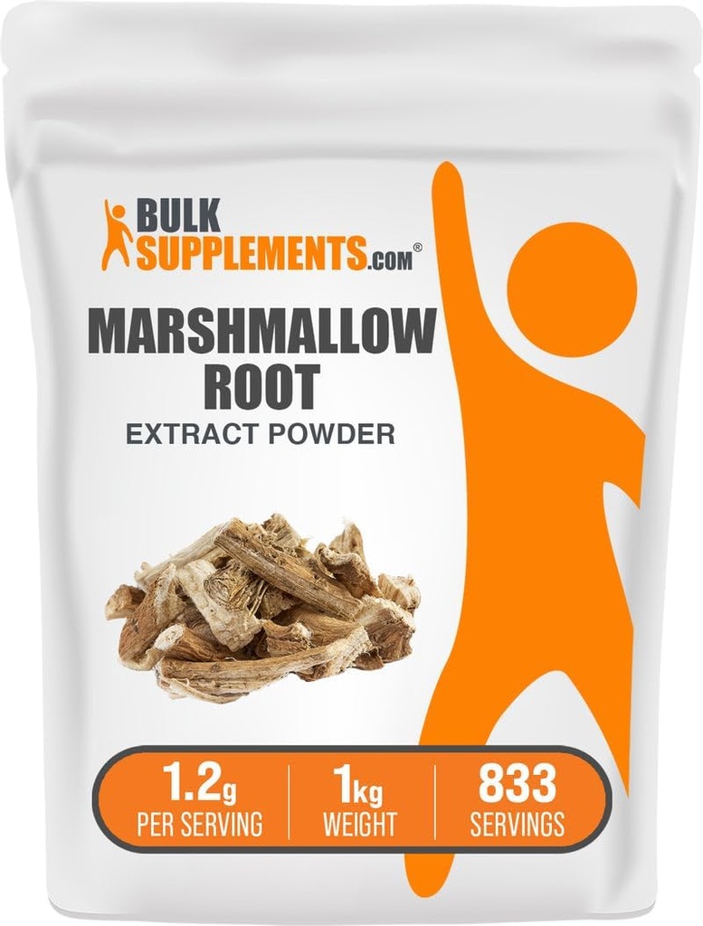 BulkSupplements.com Marshmallow Root Extraction - Marshmallow Root Supplement, Herbal Supplement - Gluten Free, 1.2g per Serve, 1kg (Pack of 1)