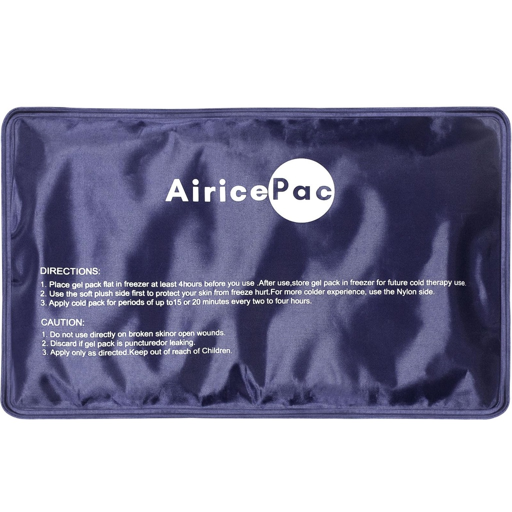 AiricePac Ice Packs for Injuries Reusable, Gel Cold Pack for Knee Neck Shoulder Ankle Elbow hip back Pain Relief, Cold Compress Therapy for Swelling, Bruises, Surgery, 7"x