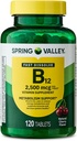ויטמין B12 Quick-Dissolve Tablets Dietary Supplement, 2,500 מקג, צ'רי, 120 הרוזן ו- Portable Pill Container (2 פריטים)