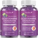 Moittea Glucosamine Chondroitin חניכיים - תוספת תמיכה משותפת תוספת כוח תוספת תוספת תוספת תוספת תוספת תמיכה משותפת עם MSM & Elderberry עבור תמיכה טבעית משותפת, אנטיoxidant Immune תמיכה למבוגרים, גברים ונשים-Sugar חינם (2 Pack)