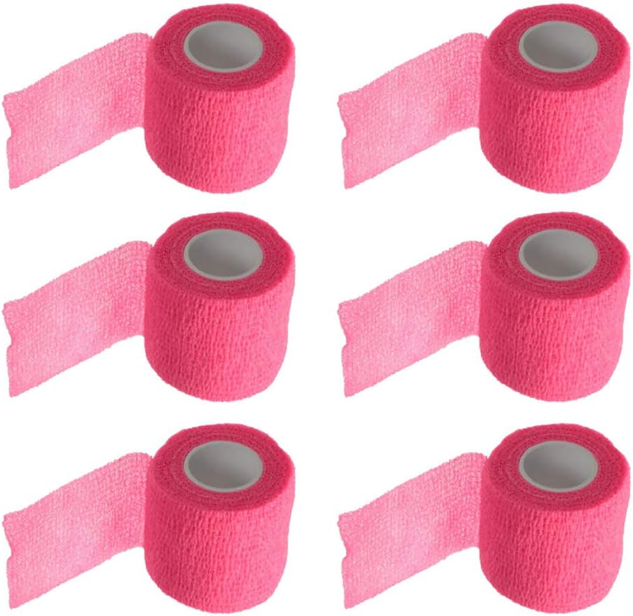 2 Inches X 5 Yards Self Adherent Cohesive Wrap Bandages Adhesive Wounds Strong Odyssey First Aid Tape for Sport Wrist Ankle 6 Count